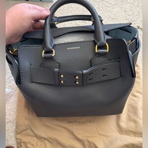 NWT Burberry Small Belt Bag Marais Leather in Charcoal Grey w/ Shoulder Strap